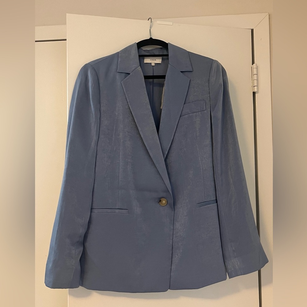 NWT Vince Women Size 6 Shimmery / Ice Blue Blazer New With Tags